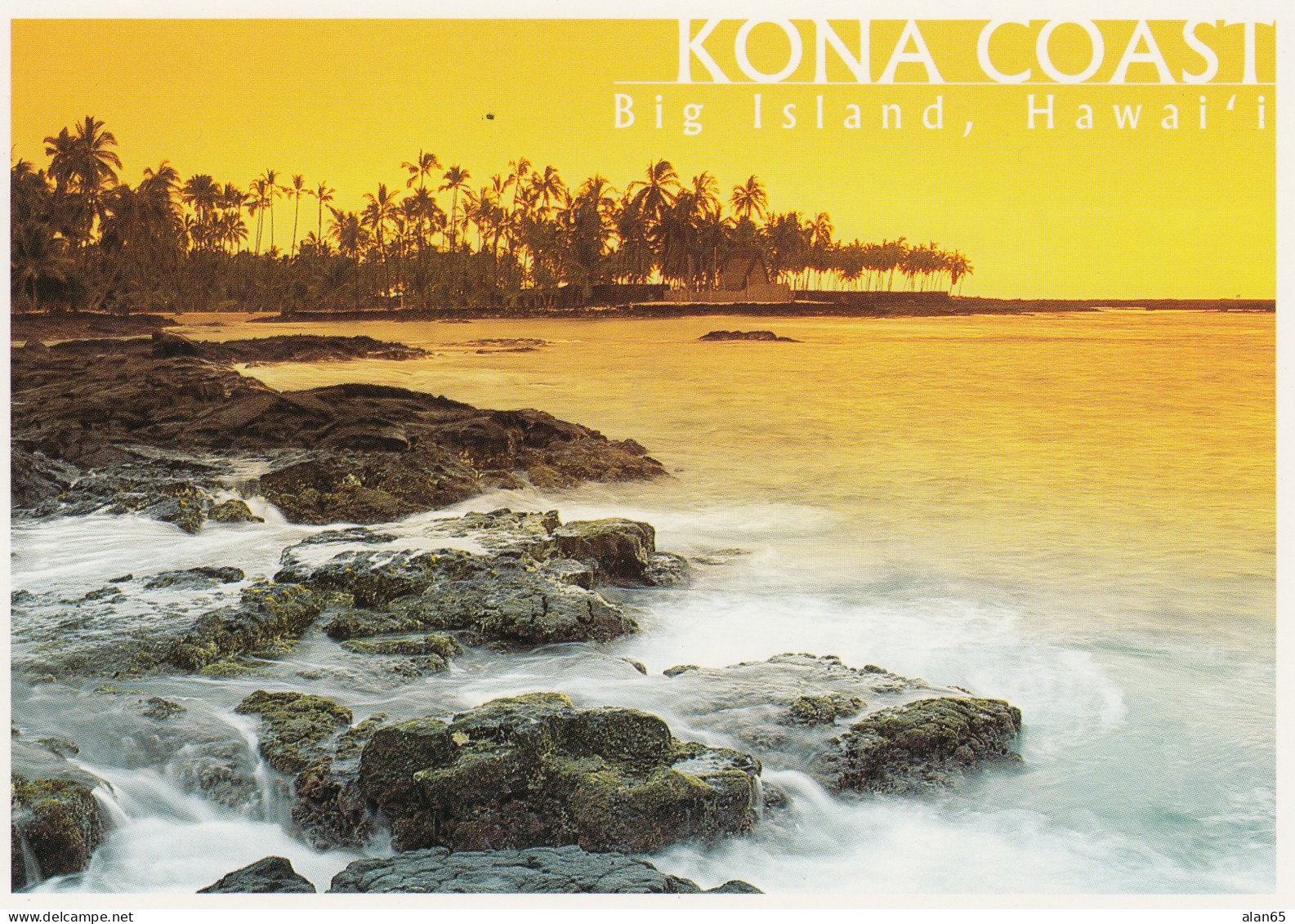 Big Island Of Hawaii, Kona Coast Beach Shore Scene, C1990s/2000s Vintage Postcard - Big Island Of Hawaii