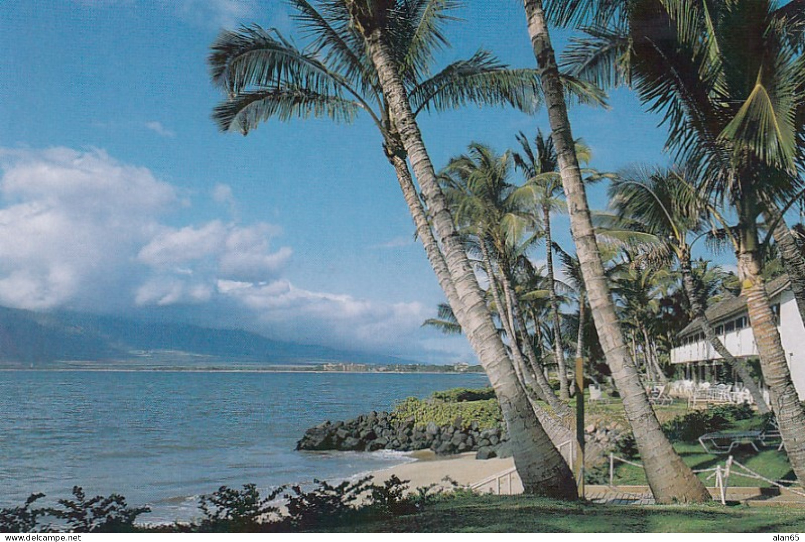 Kihei, Maui, Hawaii, Maui Lu Resort Hotel Beach Scene C1990s/2000s Vintage Postcard - Maui