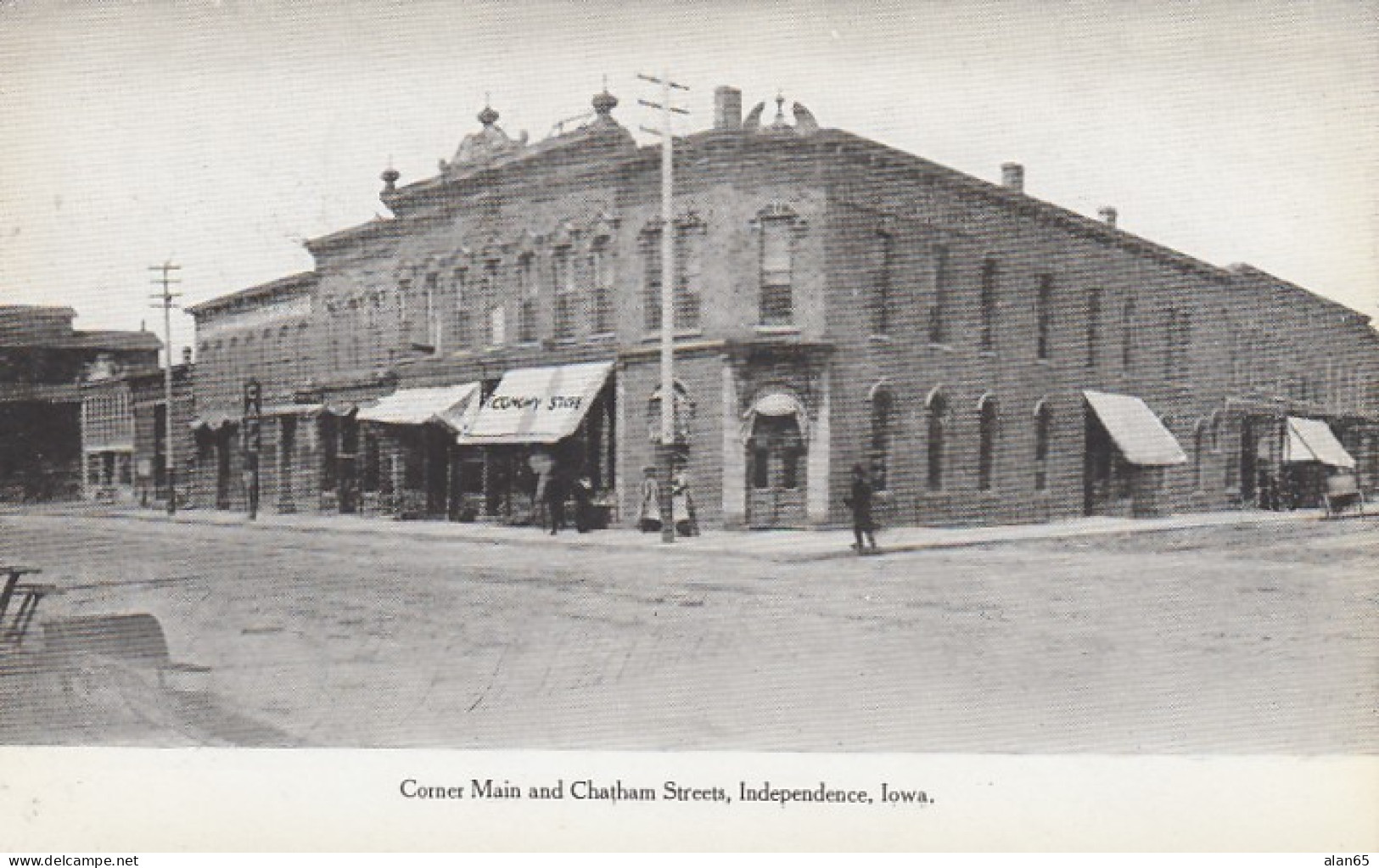 Independence Iowa, Main And Chatham Street Scene C1900s Vintage Postcard - Other & Unclassified