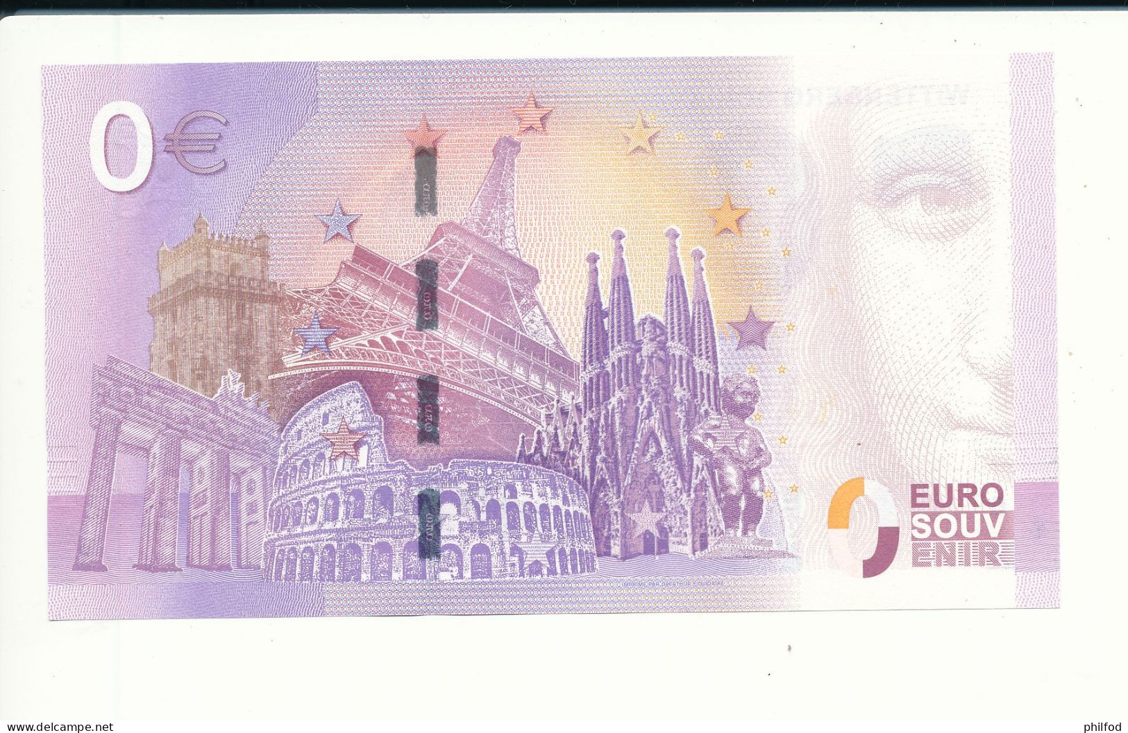 Billet Souvenir - 0 Euro - XEPJ - 2017-1 - WITTENBERG SCHLOSSKIRCHE THESENANSCHLAG - N° 8645 - Mezclas - Billetes