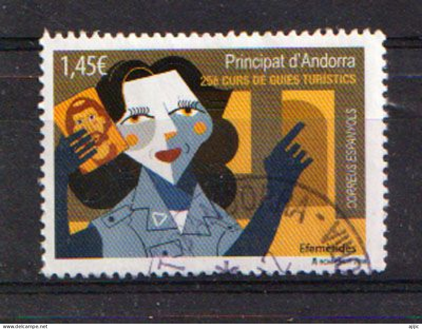 Asociación De Guías De Turismo De Andorra, Cancelado 1ra Calidad. Alto Facial (2018) - Used Stamps