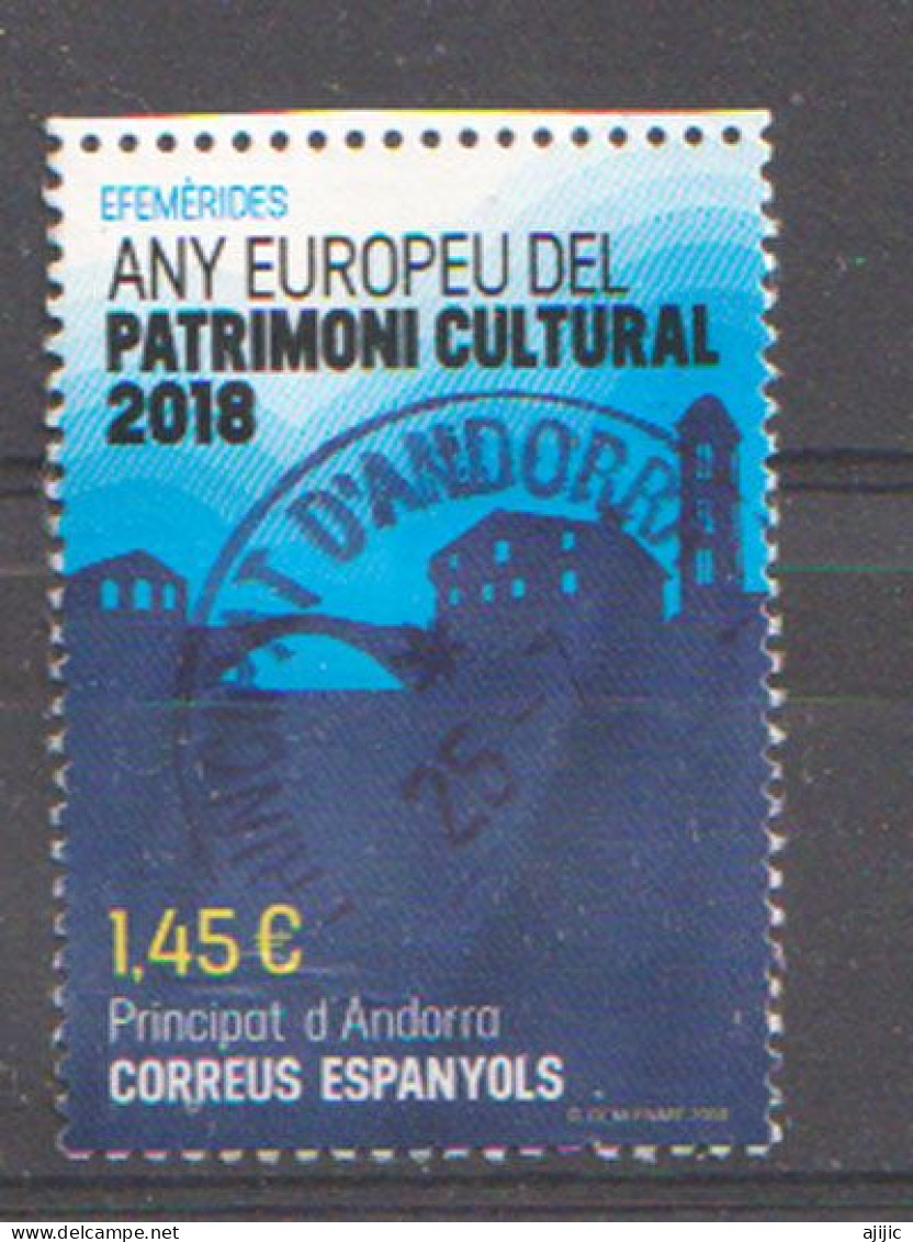 Any Europeu Del Patrimoni  Cultural 2018, Sello Cancelado, 1ra Calidad. Alto Facial. - Gebraucht