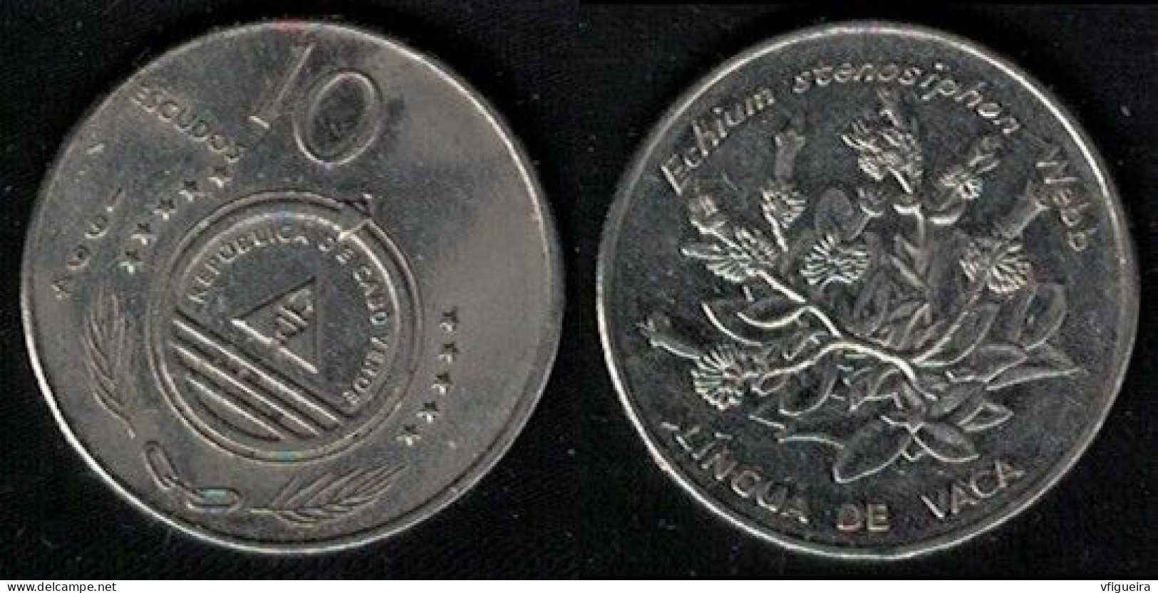 Cap Vert 1994 Pièce De Monnaie Coin 10 Escudos Plante Echium Stenosiphon Lingua De Vaca SU - Cabo Verde