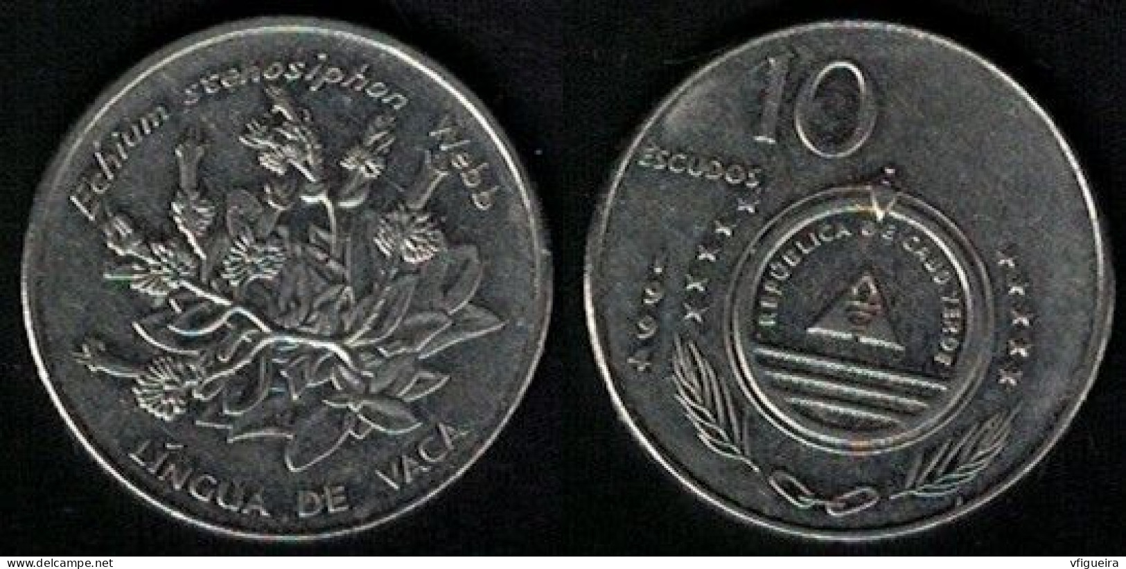 Cap Vert 1994 Pièce De Monnaie Coin 10 Escudos Plante Echium Stenosiphon Lingua De Vaca SU - Cap Verde