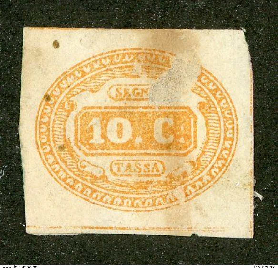 619 Italy 1863 Scott #J1 No Gum Faulty (Lower Bids 20% Off) - Postage Due