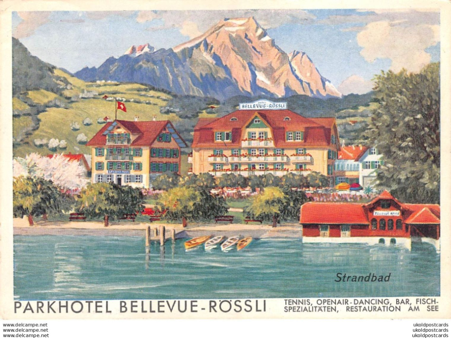 CPA  Suisse, HERGISWIL, Park Hotel Bellevue Rössli - Hergiswil