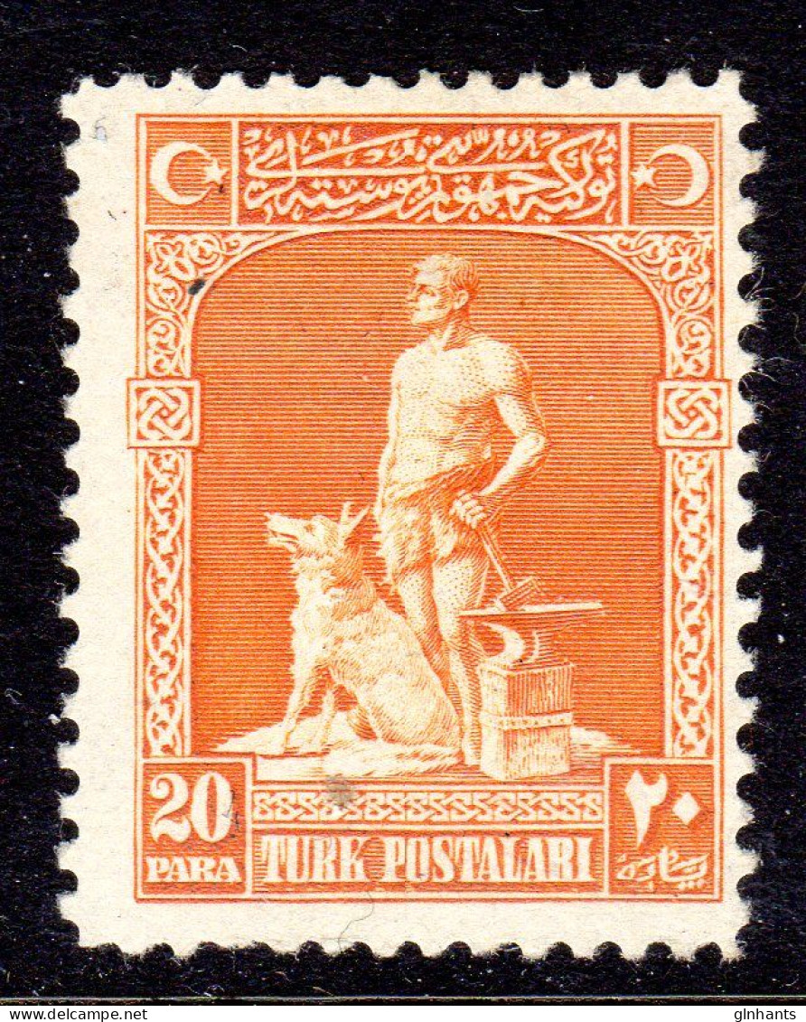 TURKEY - 1926 DEFINITIVE 20p STAMP FINE MOUNTED MINT MM * SG 1022 - Unused Stamps