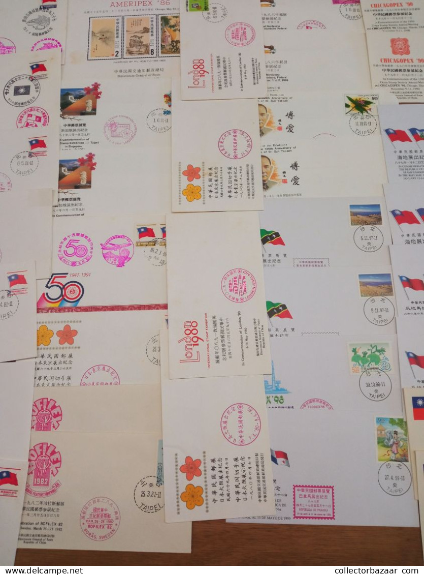 Republic of China Taiwan lot of almost 100 covers all topical stamp exhibitions fairs events