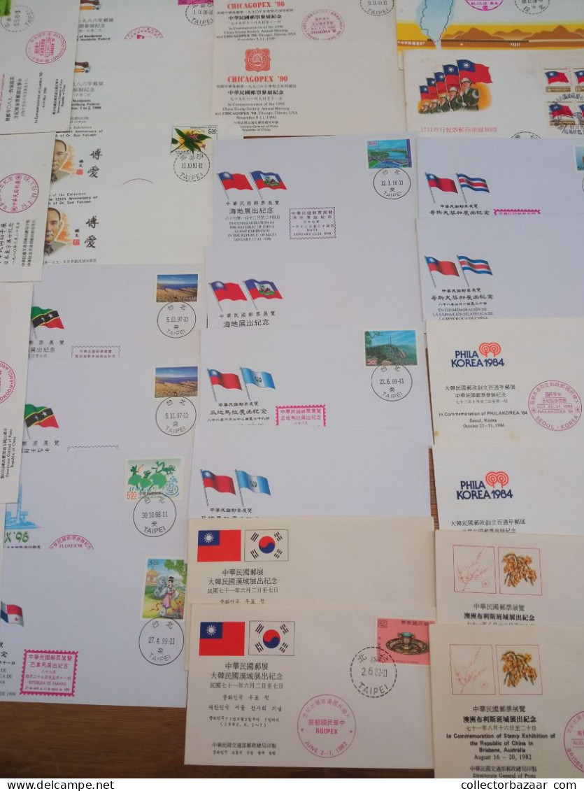 Republic of China Taiwan lot of almost 100 covers all topical stamp exhibitions fairs events