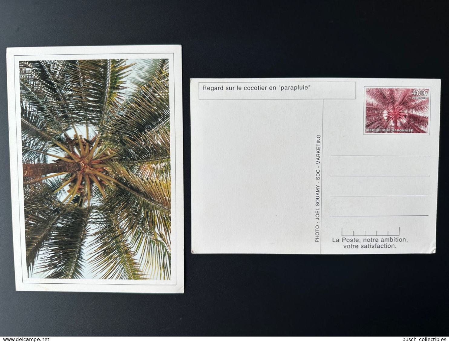 Gabon Gabun 1998 Mi. ? Entier Postal Ganzsache Stationery Regard Sur Le Cocotier En Parapluie Kokosbaum Coconut Tree - Gabun (1960-...)