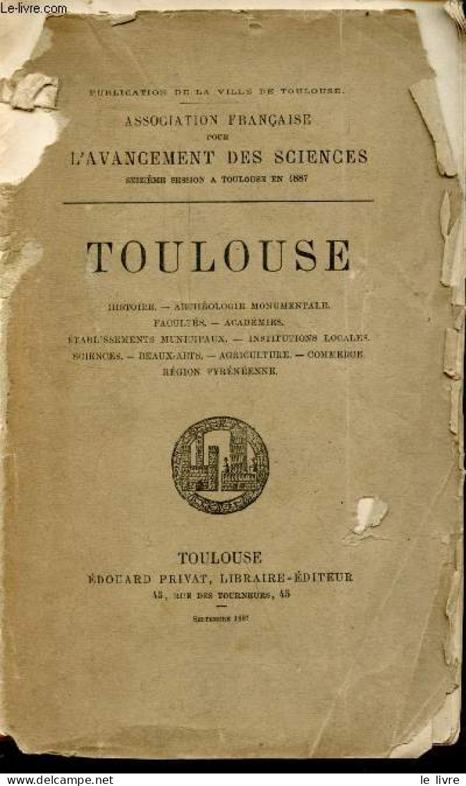 Toulouse - Histoire, Archéologie Monumentale, Facultés, Académies, établissements Municipaux, Institutions Locales, Scie - Midi-Pyrénées