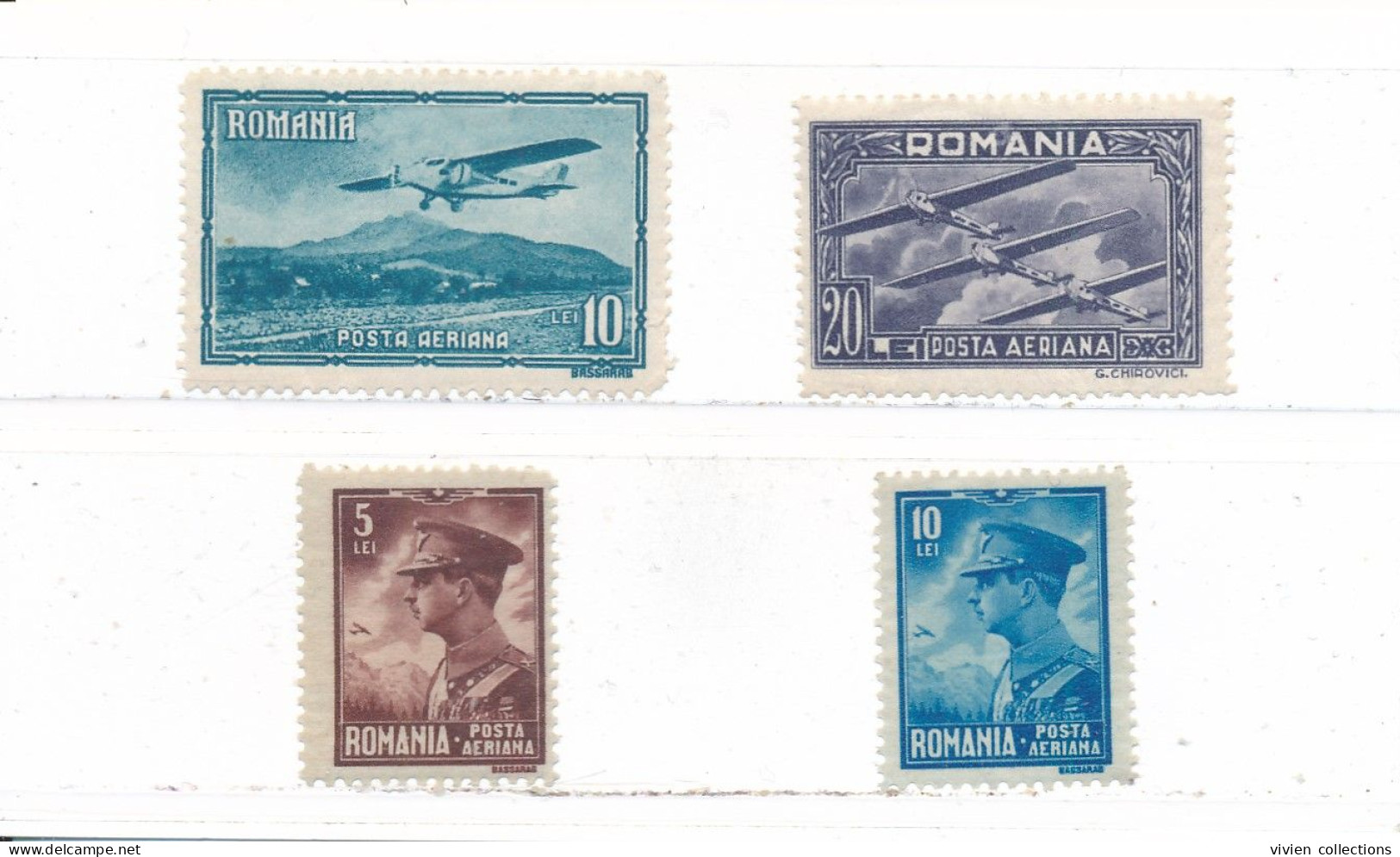 Roumanie Lot Timbres De Poste Aérienne PA N° 9/10 Et 17/18 Neufs ** (petits Défauts De Gomme) - Neufs