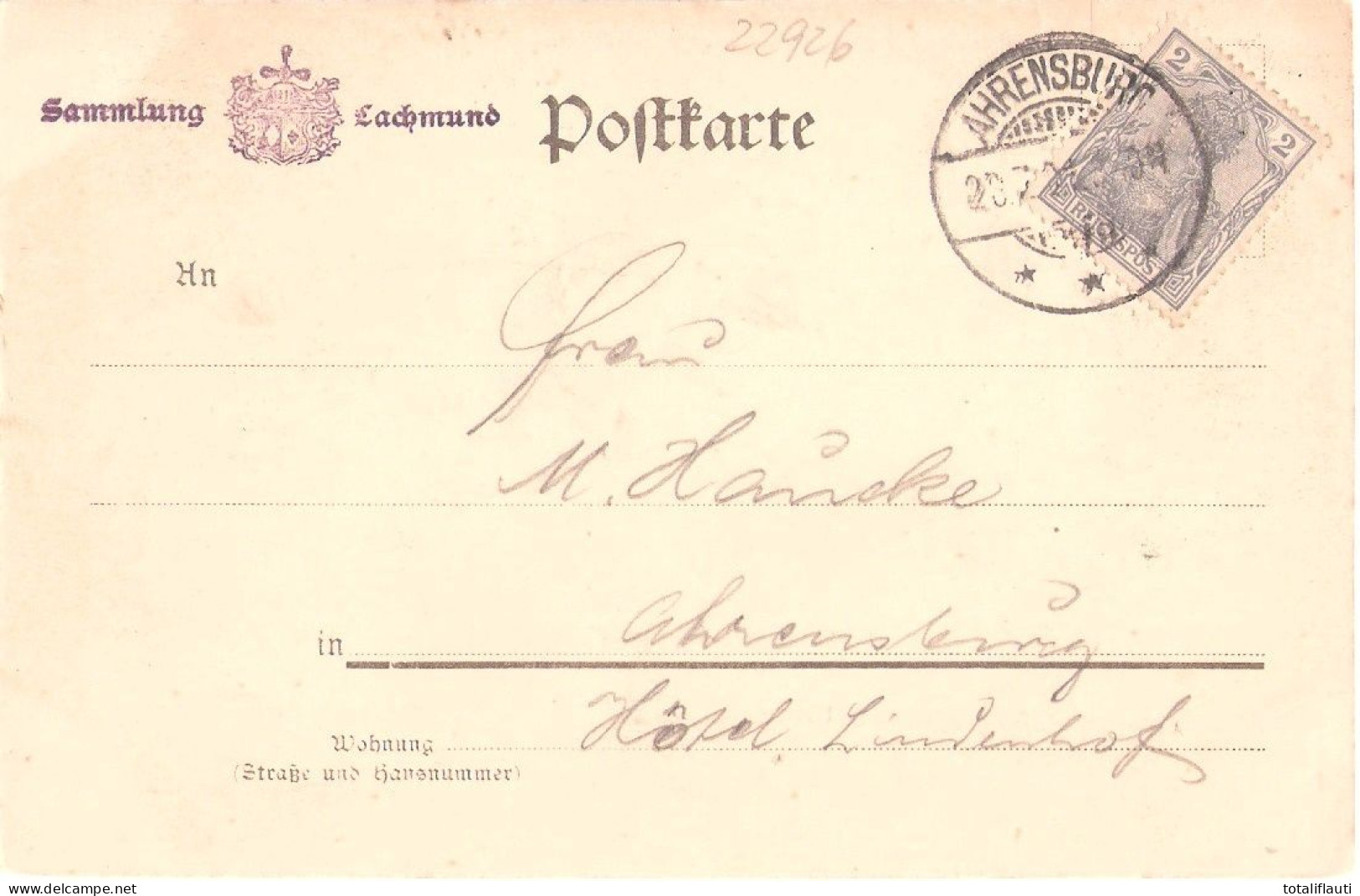 Gruss Aus AHRENSBURG Bei Hamburg Gasthof Zum Weinberg Grünlich Belebt 28.7.1901 Fast TOP-Erhaltung - Ahrensburg