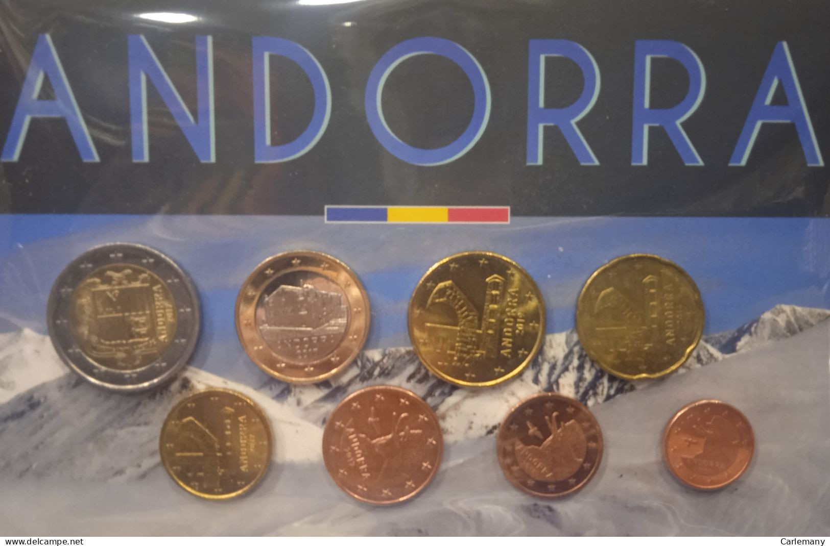 EUROS ANDORRA SET  8v   MIXTE YEARS SOUVENIR - Andorre