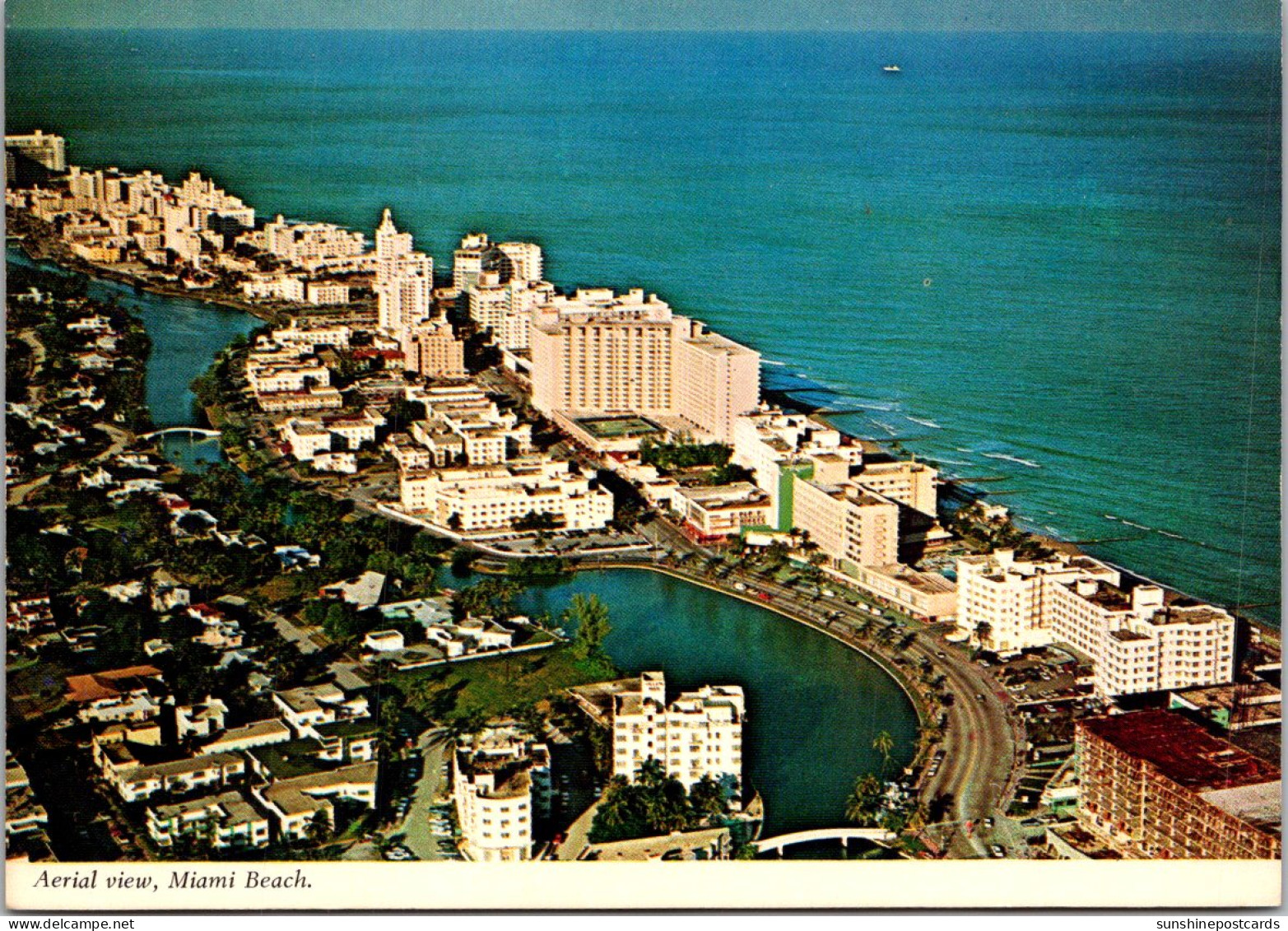 Florida Miami Beach Aerial View Hotels Along Indian Creek  - Miami Beach