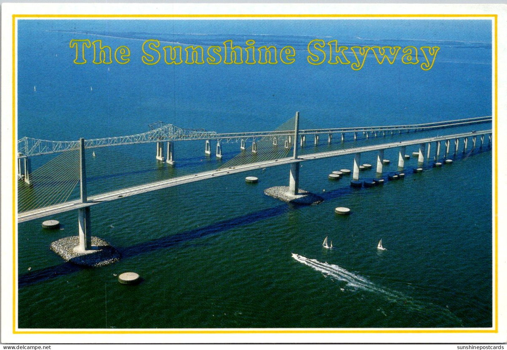 Florida St Petersburg The Sunshine Skyway Bridge Old And New - St Petersburg
