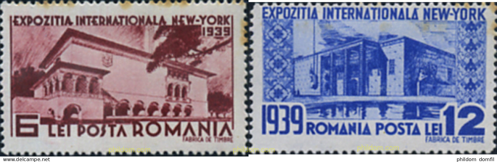 166423 MNH RUMANIA 1939 EXPOSICION INTERNACIONAL DE NUEVA YORK - Andere & Zonder Classificatie