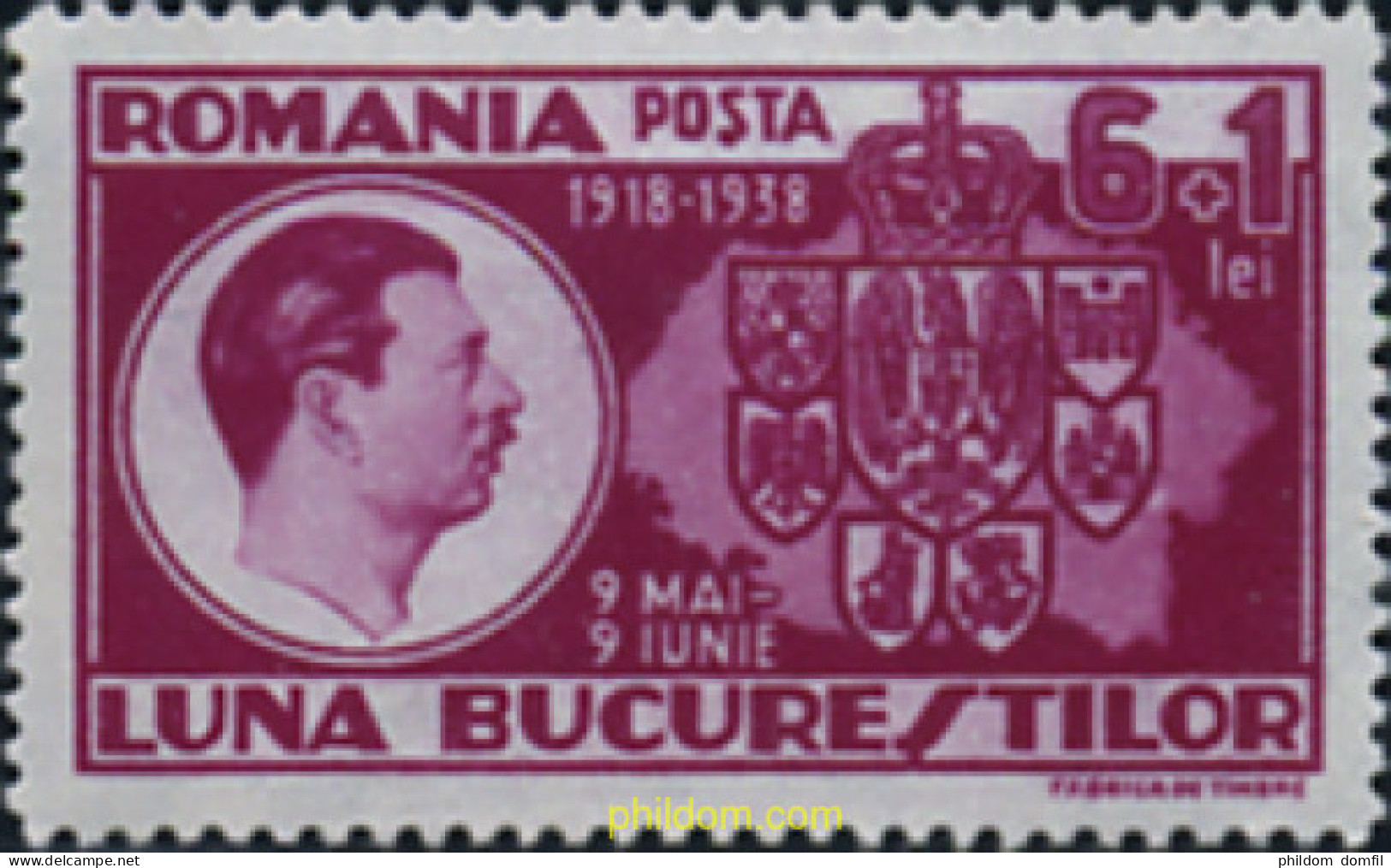 166416 MNH RUMANIA 1938 EXPOSICION A BUCAREST POR EL 20 ANIVERSARIO DE LA UNION DE PROVINCIAS - Otros & Sin Clasificación