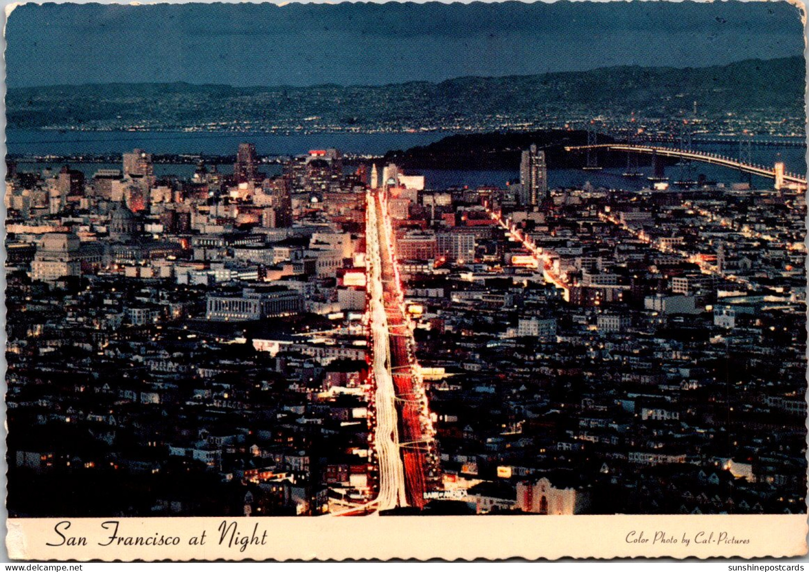 California San Francisco At Night Seen From Twin Peaks - San Francisco