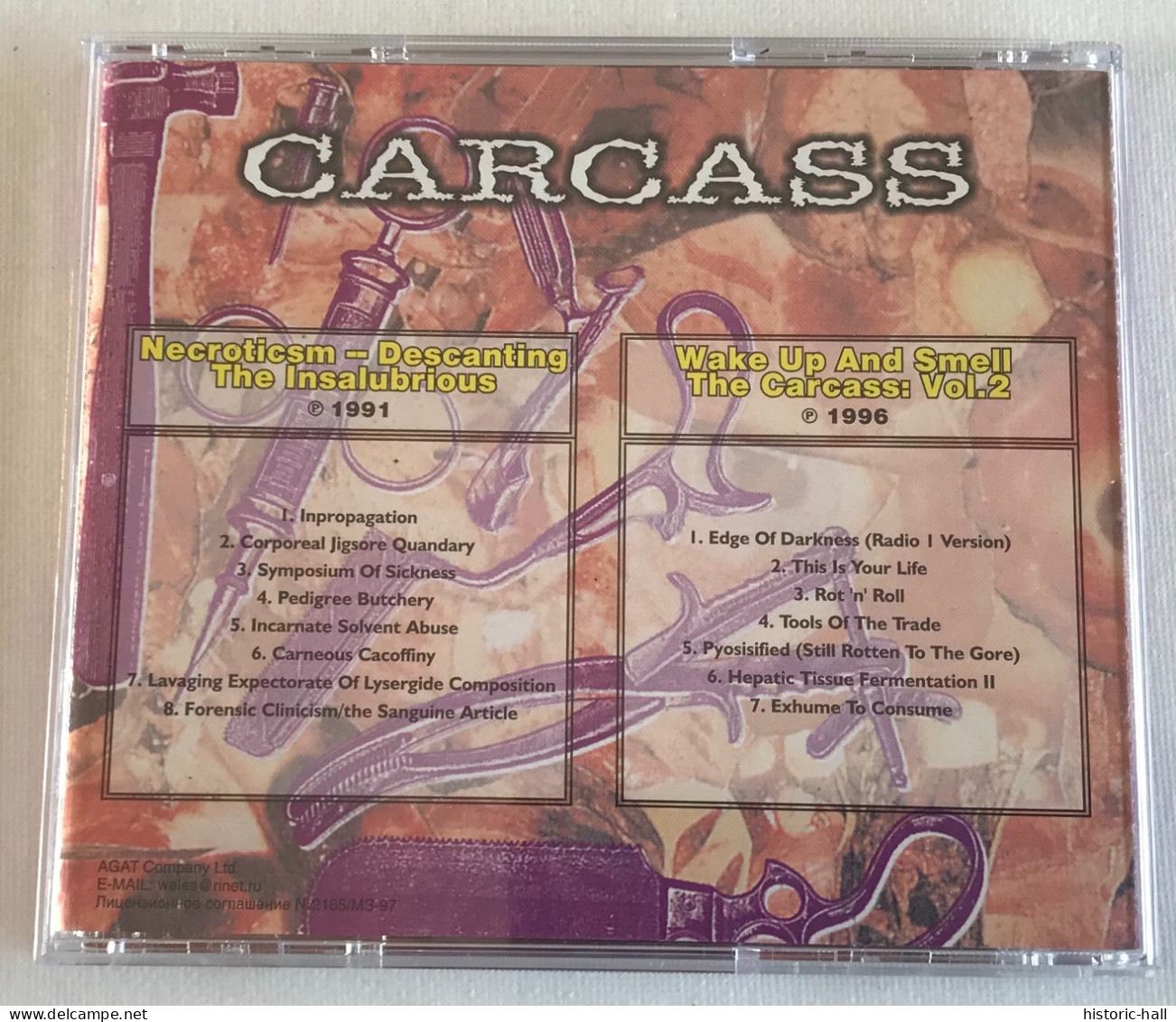 CARCASS - Necroticsm / Wake Up And Smell The Carcass Vol 2 - CD - 1997 - Russian Press - Hard Rock En Metal