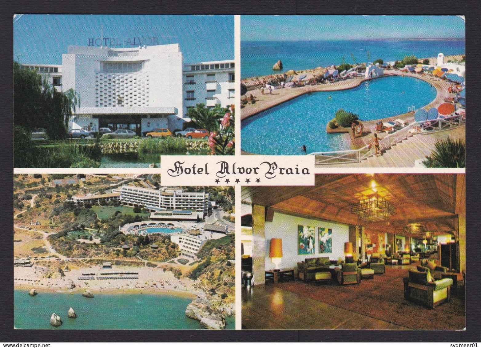 Portugal: Picture Postcard To Germany, 1980s, 2 Stamps, Construction, Card: Hotel Alvor Praia, Portimao (traces Of Use) - Lettres & Documents