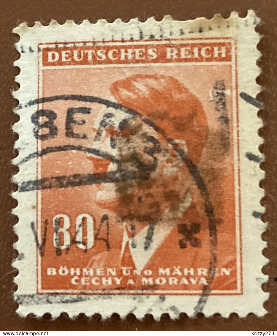 Bohemia & Moravia 1942 Hitler 80 H - Used - Used Stamps