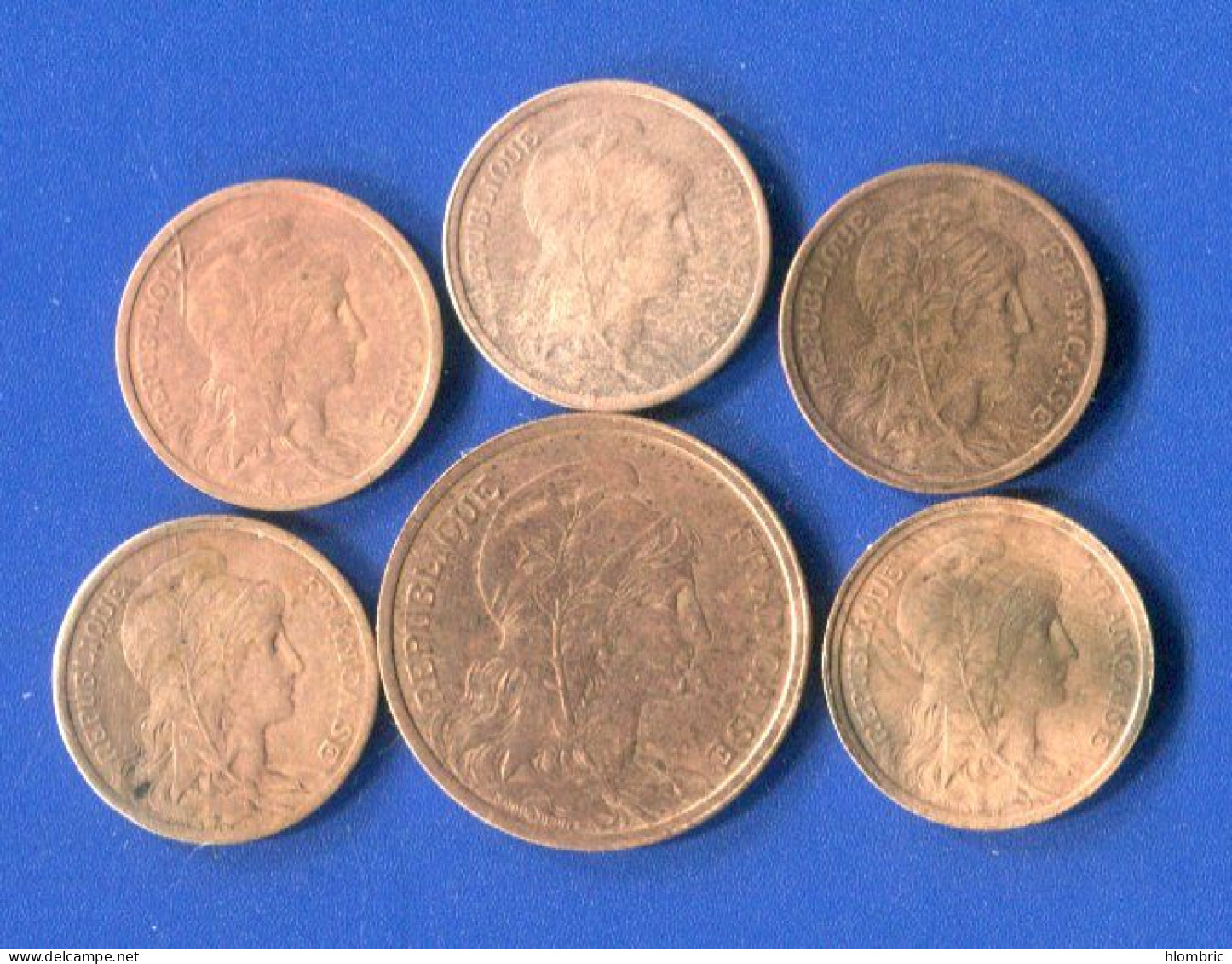 Cent  1903 +1911 +1916 +1919 +1920 + 2 Cents  1914  6  Pieces - 1 Centime