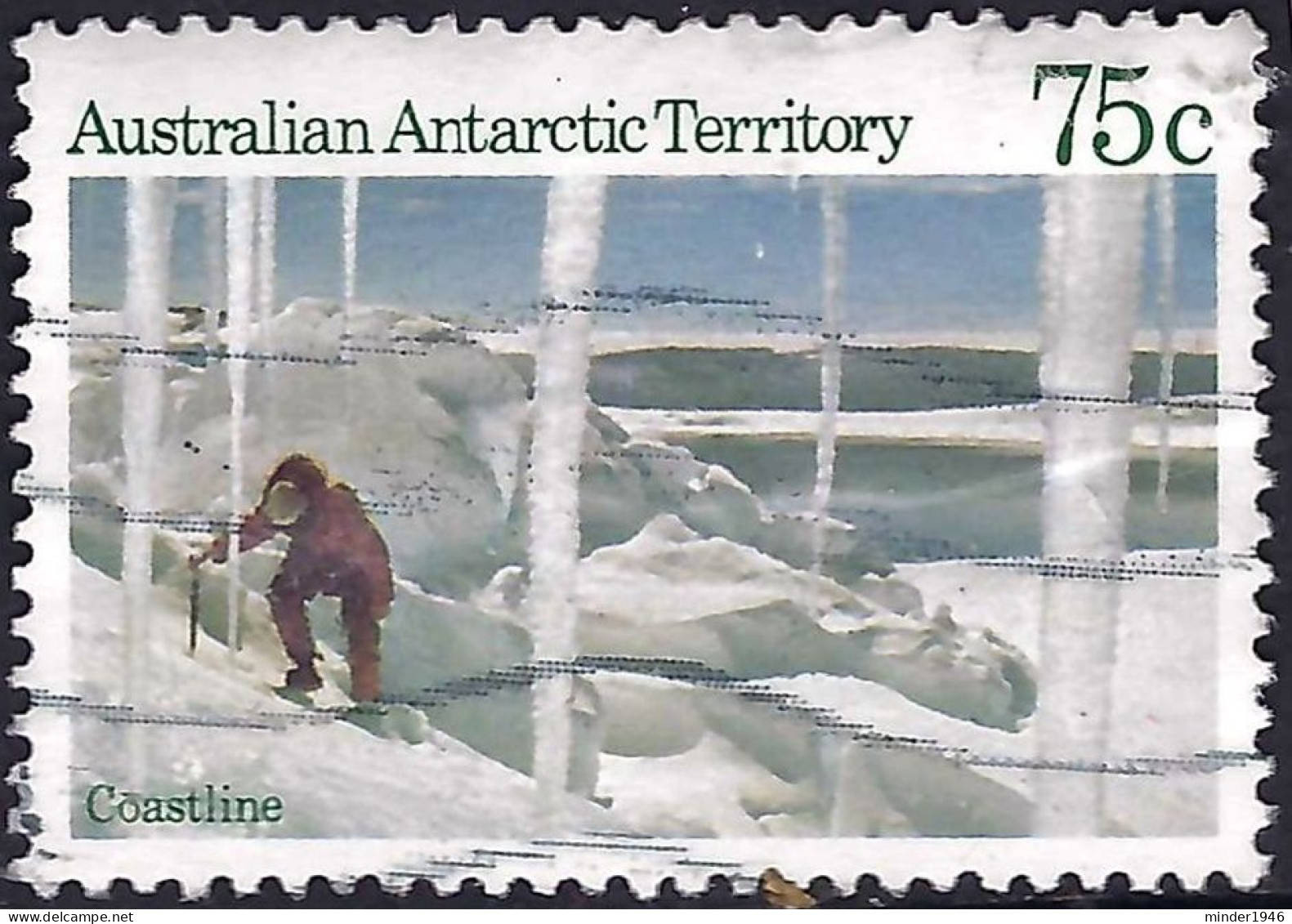 AUSTRALIAN ANTARCTIC TERRITORY (AAT) 1987 QEII 75c Multicoloured, Scenes-Coastline SG74 Used - Usati