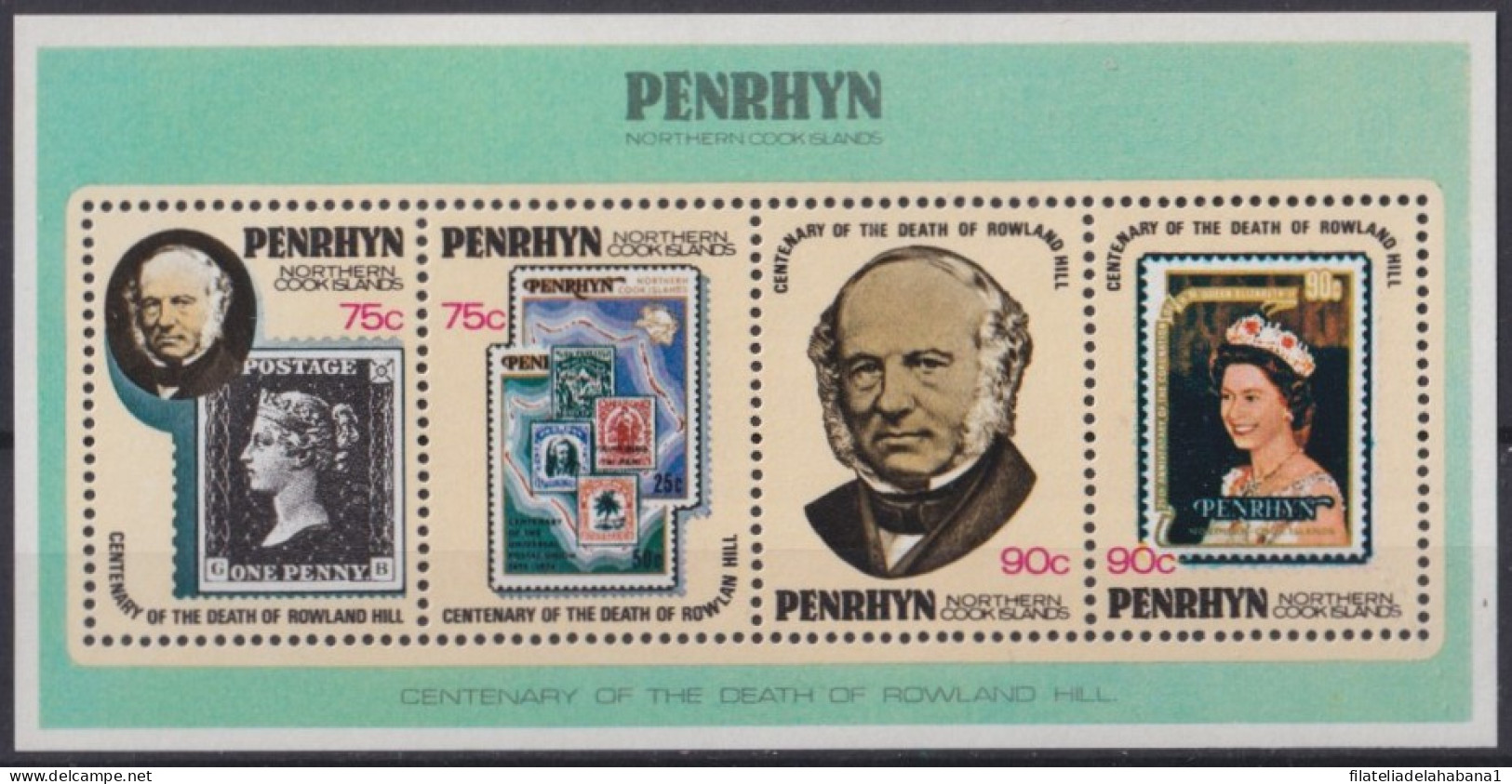 F-EX42986 PENRHYN MNH 1979 CENTENARY OF DEATH ROWLAND HILL.  - Rowland Hill