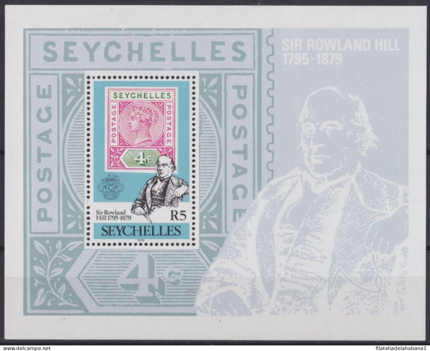 F-EX43026 SEYCHELLES MNH 1979 CENTENARY OF DEATH ROWLAND HILL.  - Rowland Hill