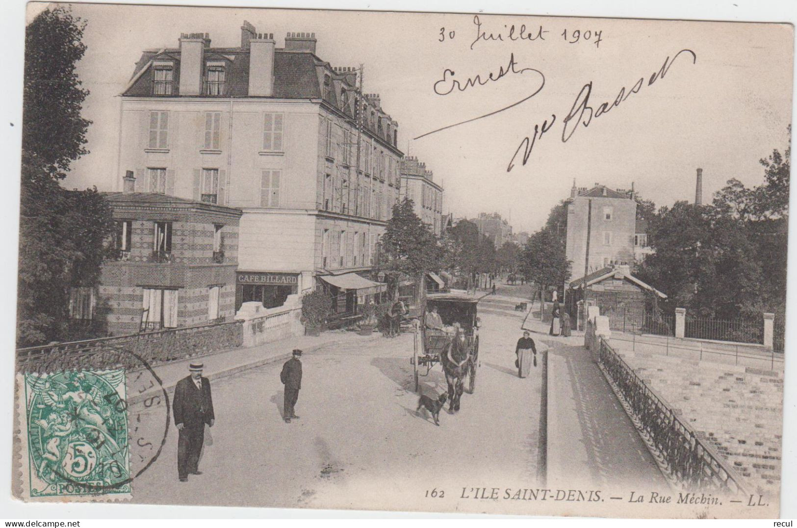 SEINE SAINT DENIS - 162 - L'ILE SAINT DENIS - La Rue Méchin  ( Timbre à Date De 1907 ) - L'Ile Saint Denis