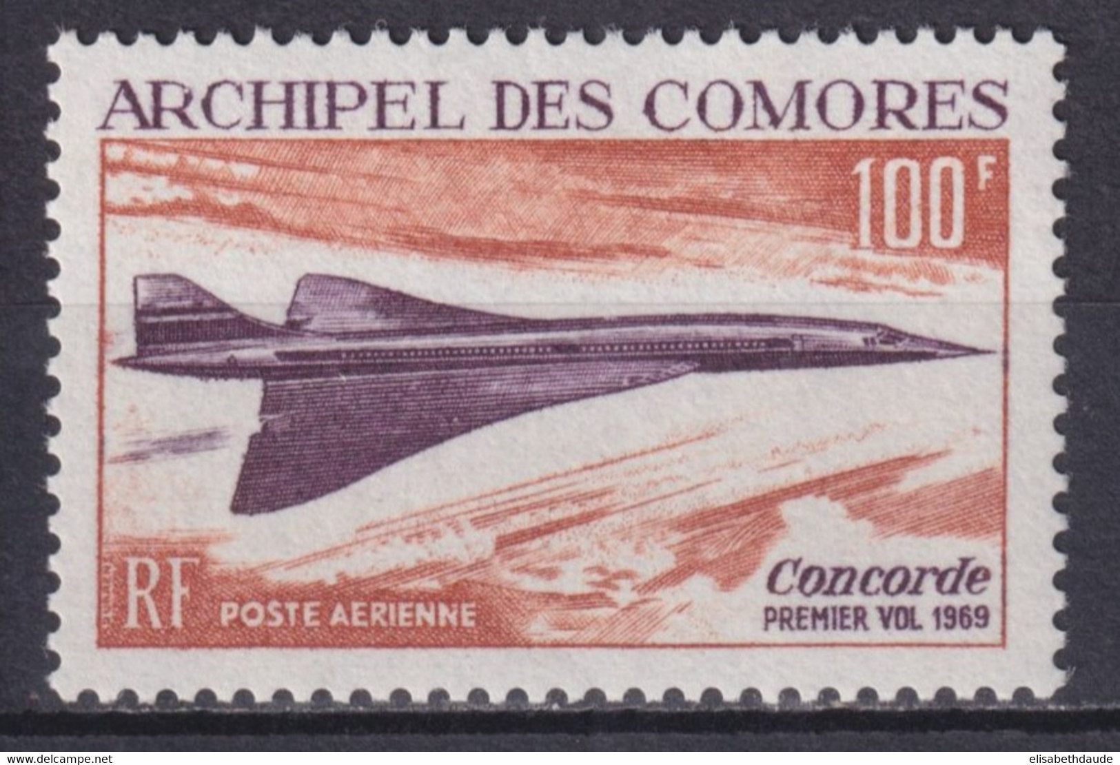 COMORES - 1969 - POSTE AERIENNE - CONCORDE - YVERT N°29 ** MNH  - COTE = 30 EUR. - Unused Stamps