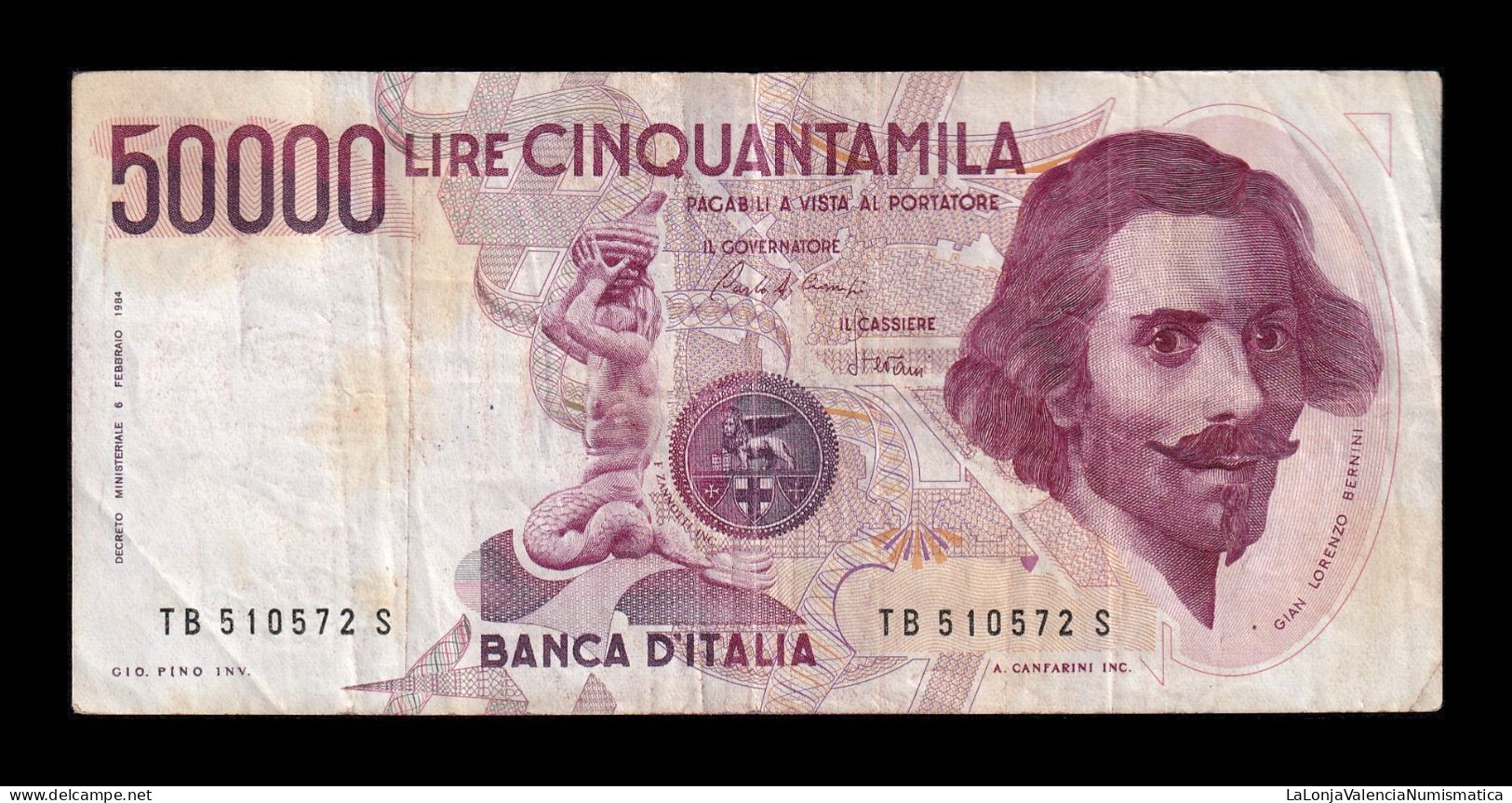 Italia Italy 50000 Lire 1984 Pick 113a Bc/Mbc F/Vf - 50000 Lire