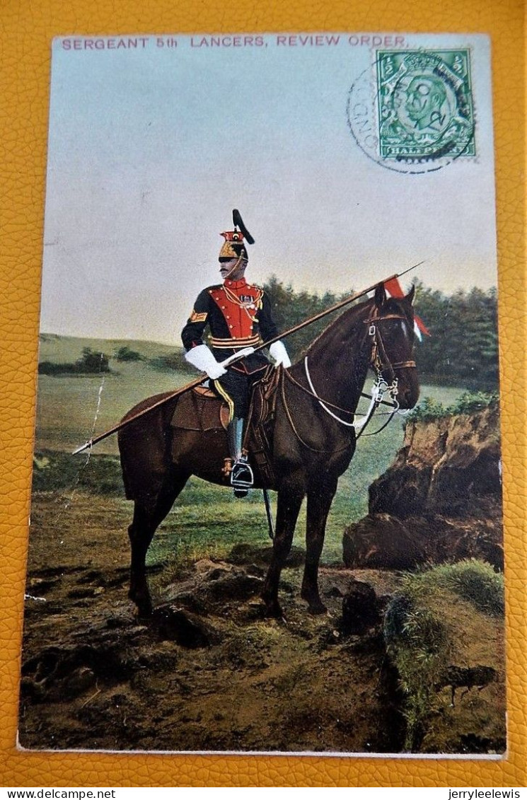 MILITARIA  - Sergeant  5th  Lancers, Review Order  -  1912 - Uniformes