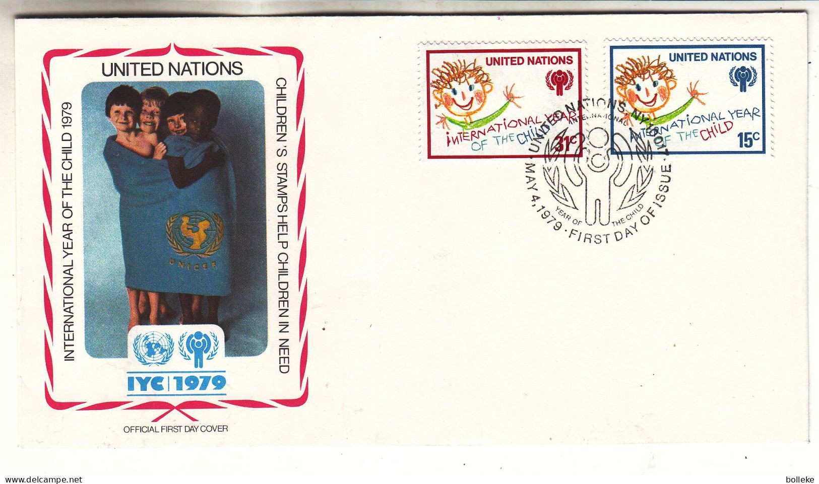 Nations Unies - New York - Lettre De 1979 - Oblit New York - Journée Internationale De L'enfant - - Storia Postale