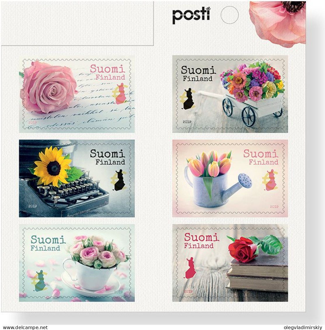 Finland Finnland Finlande 2019 Spring Flowers And Arrangements Set Of 6 Greeting Stamps In Booklet Mint - Blocks & Sheetlets