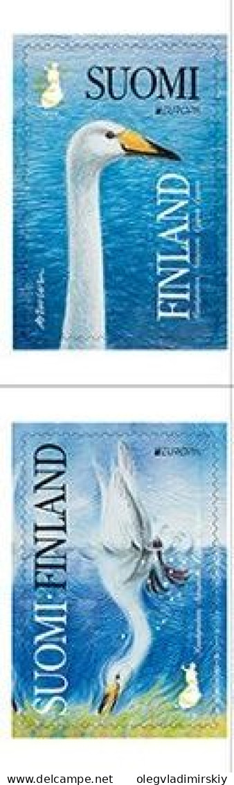 Finland Finnland Finlande 2019 Europa CEPT Swans National Bird Stprip Of 2 Stamps Mint - Zwanen