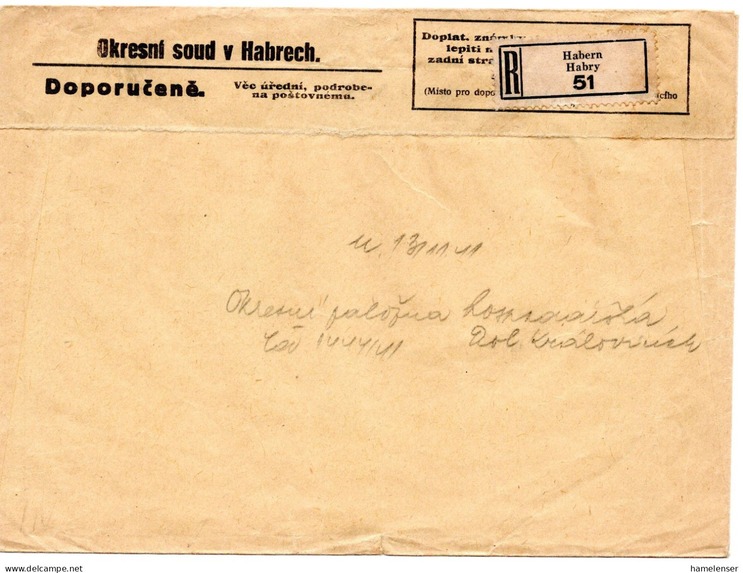 59449 - Deutsches Reich / Böhmen & Mähren  - 1941 - 1,20K Portomke EF A ZUBf HABERN -> UNTER-KRALOWITZ - Covers & Documents