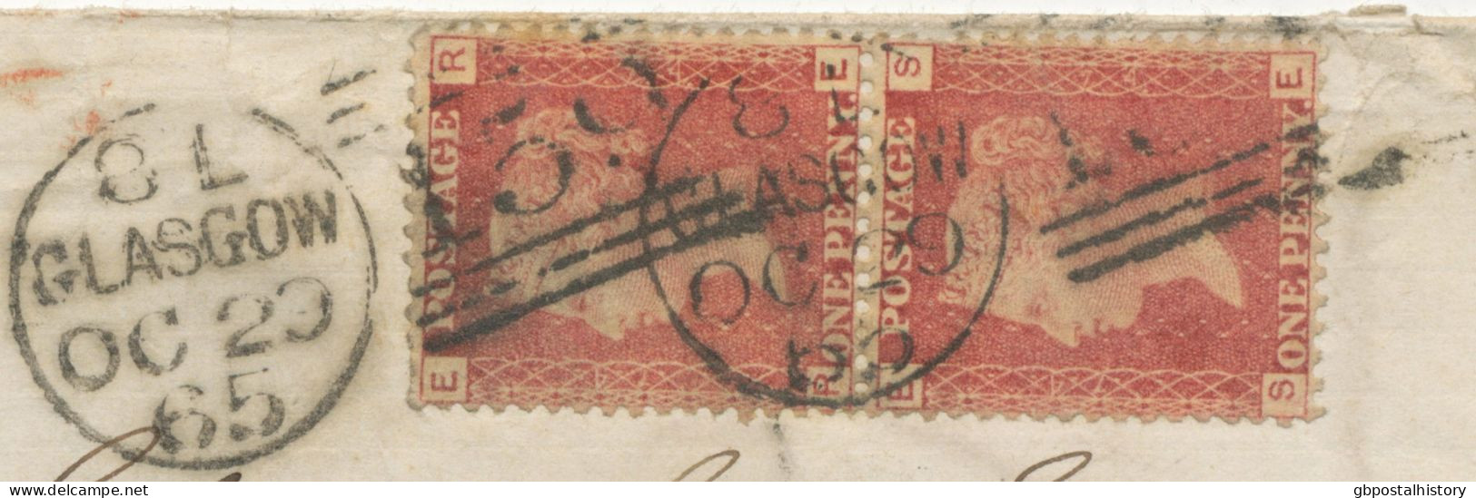 GB „159 / GLASGOW“ Scottish Duplex (6 THIN Bars With Same Length,  Time Code „8 L“, Datepart 18mm) On Superb Cover With - Lettres & Documents