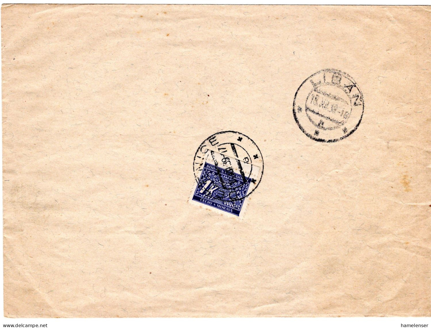 59450 - Deutsches Reich / Böhmen & Mähren  - 1939 - 1,20K Portomke EF A ZUBf LIBAN -> DETENICE - Lettres & Documents