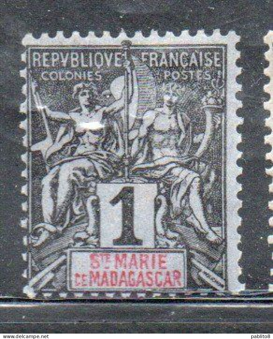 STE. MARIE DE MADAGASCAR SANTA MARIA DEL ST. MARY OF 1894 NAVIGATION AND COMMERCE 1c MH - Ongebruikt