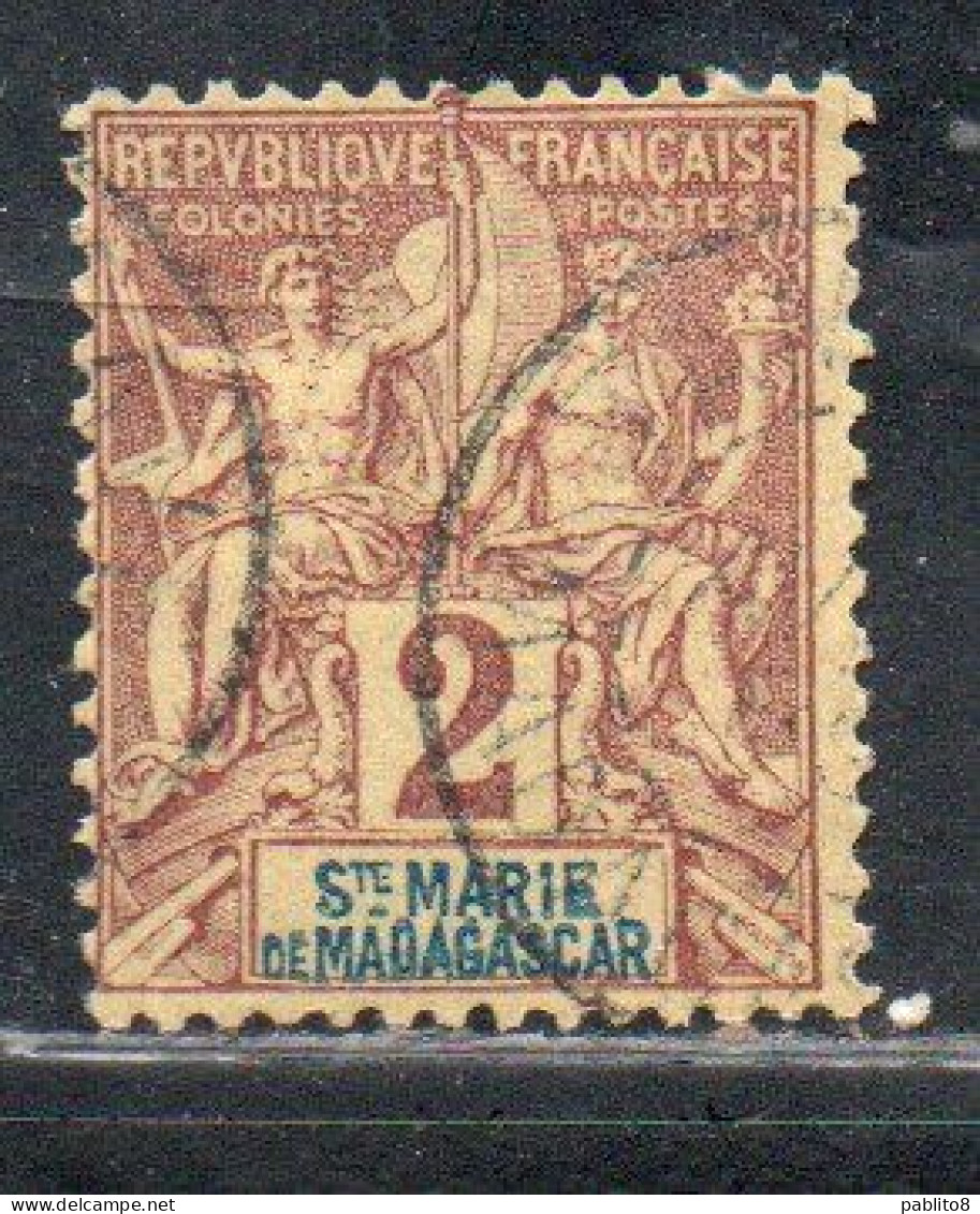 STE. MARIE DE MADAGASCAR SANTA MARIA DEL ST. MARY OF 1894 NAVIGATION AND COMMERCE 2c USATO USED OBLITERE' - Used Stamps