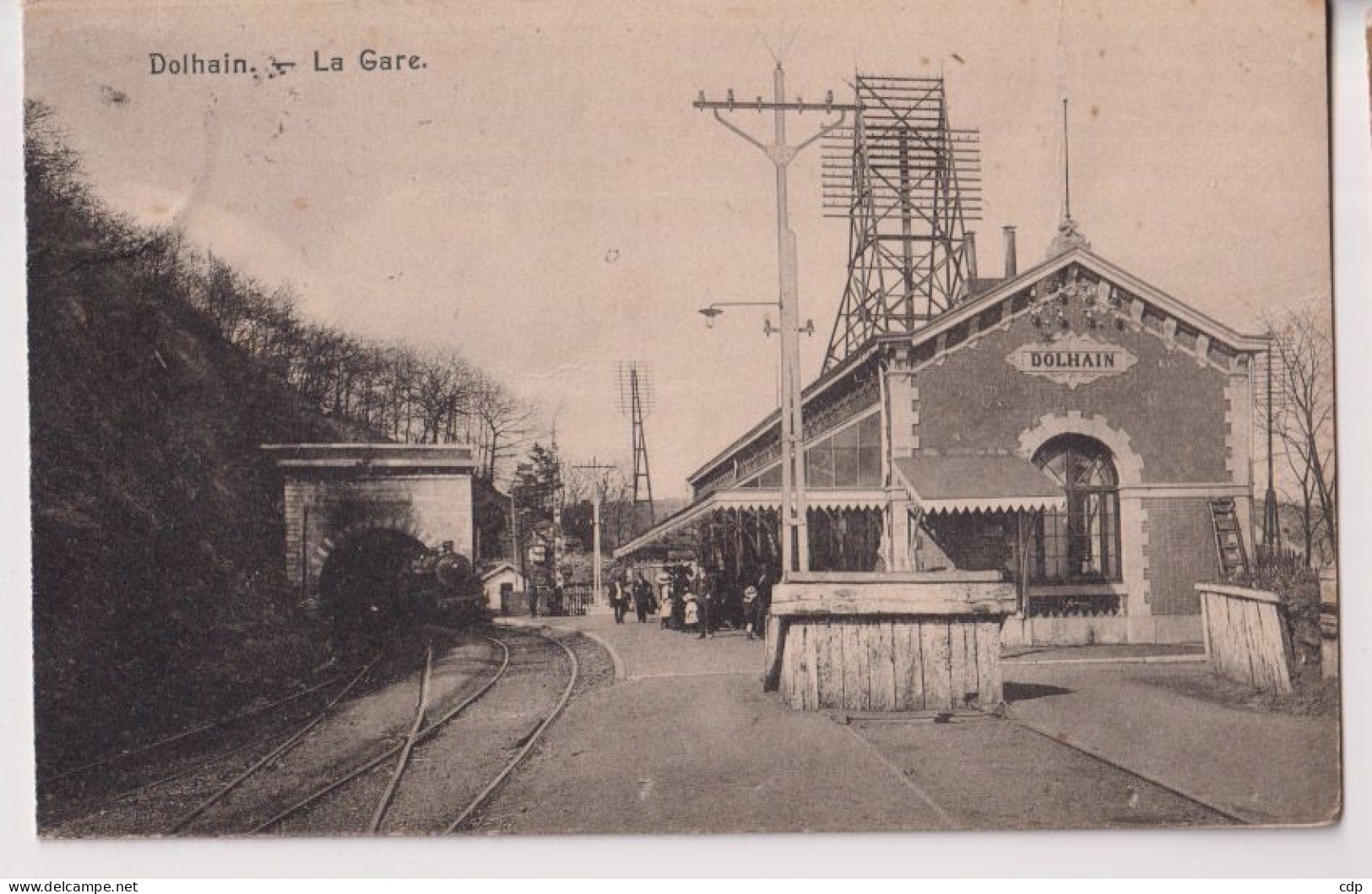 Cpa Dison Voiture Avec Petites Vuesdolhain  Gare  1935 - Limbourg
