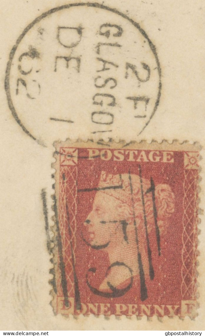 GB „159 / GLASGOW“ Scottish Duplex (6 THIN Bars With Different Length,  Time Code „2 F“, Datepart 20mm) On Superb Cover - Brieven En Documenten