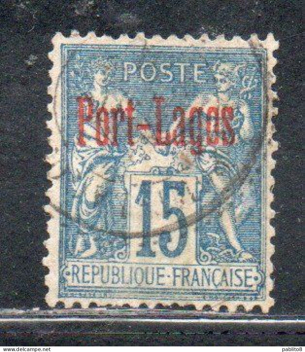 PORT LAGOS 1893 NAVIGATION AND COMMERCE 15c USED USATO OBLITERE' - Usati