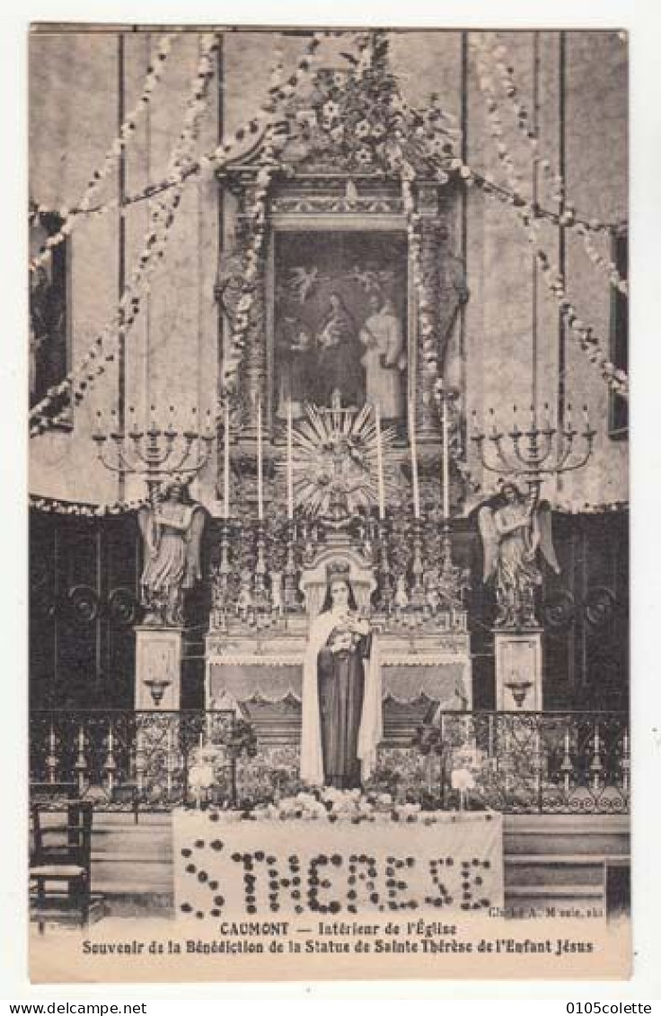 Carte France 84 - Caumont - Intérieur De L'Eglise - Bénédition De La Statue De Sainte Thérèse - Prix Fixe  - ( Cd054) - Caumont Sur Durance