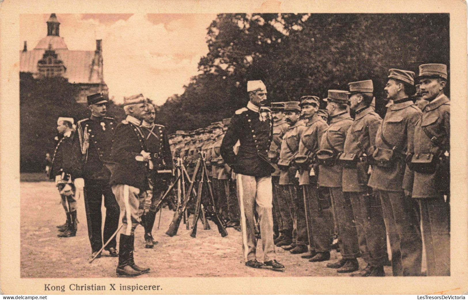 MILITARIA - Kong Christian X Inspicerer - Carte Postale Ancienne - Otras Guerras