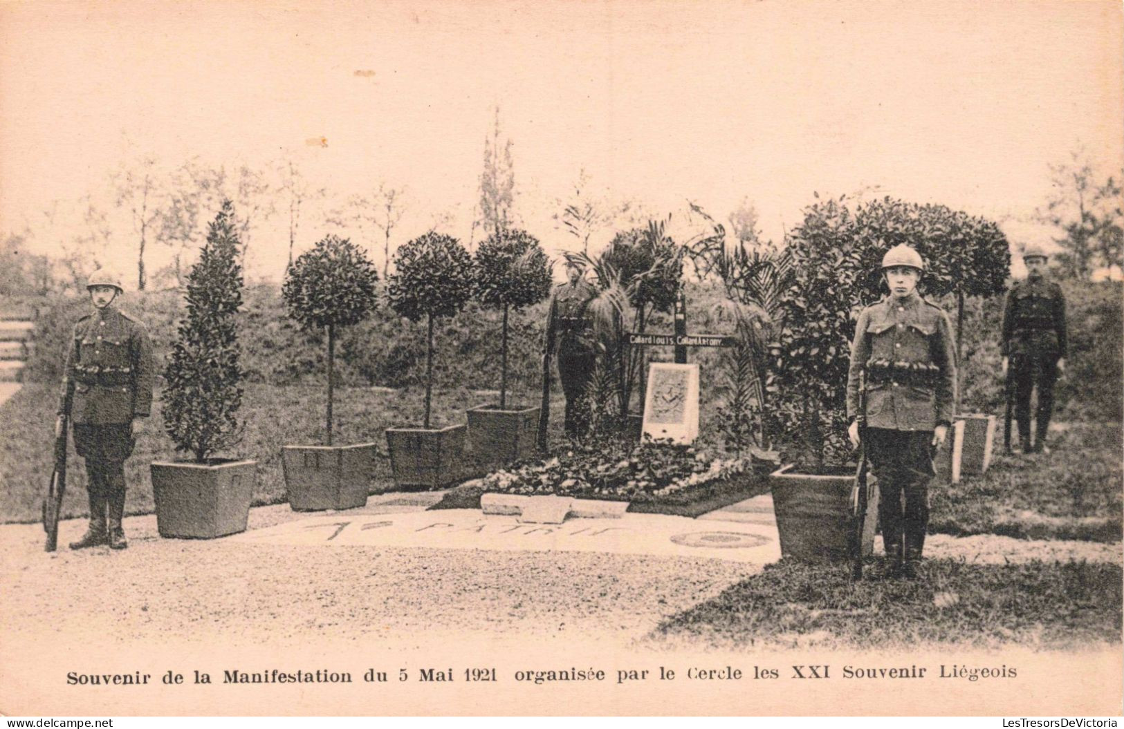 MILITARIA - Souvenir De La Manifestation Du 5 Mai 1921 Par Le Cercle Des XXI Souvenir Liégeois - Carte Postale Ancienne - Other Wars