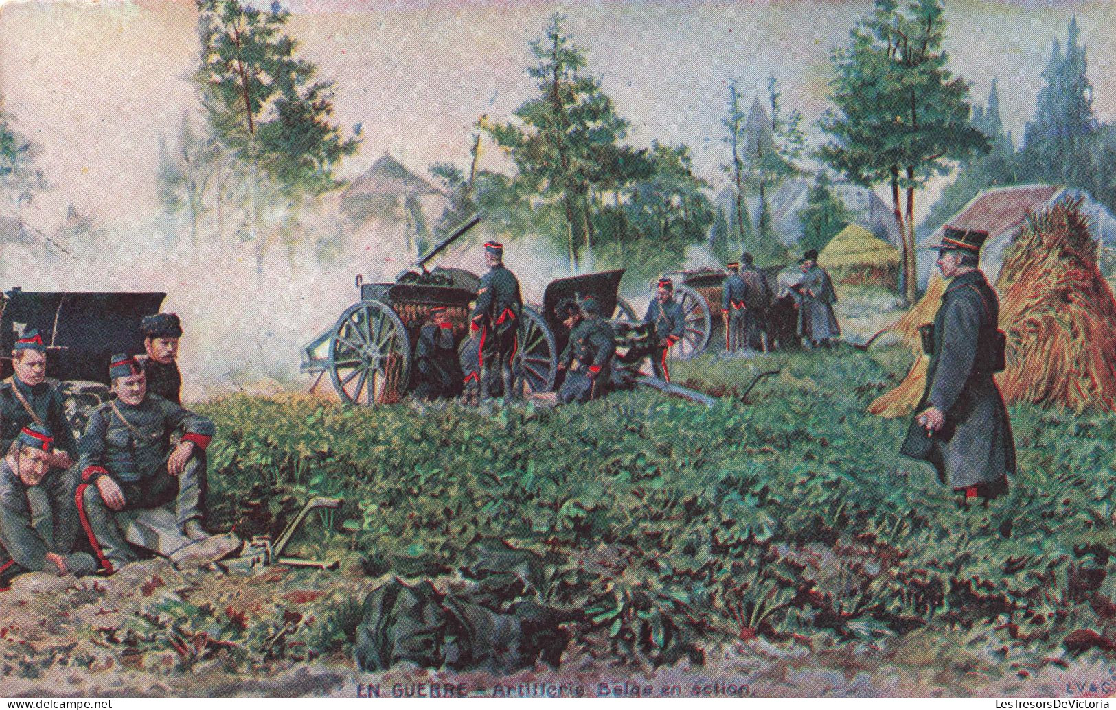 MILITARIA - Soldats Dans La Forêt - Colorisé - Carte Postale Ancienne - Personnages