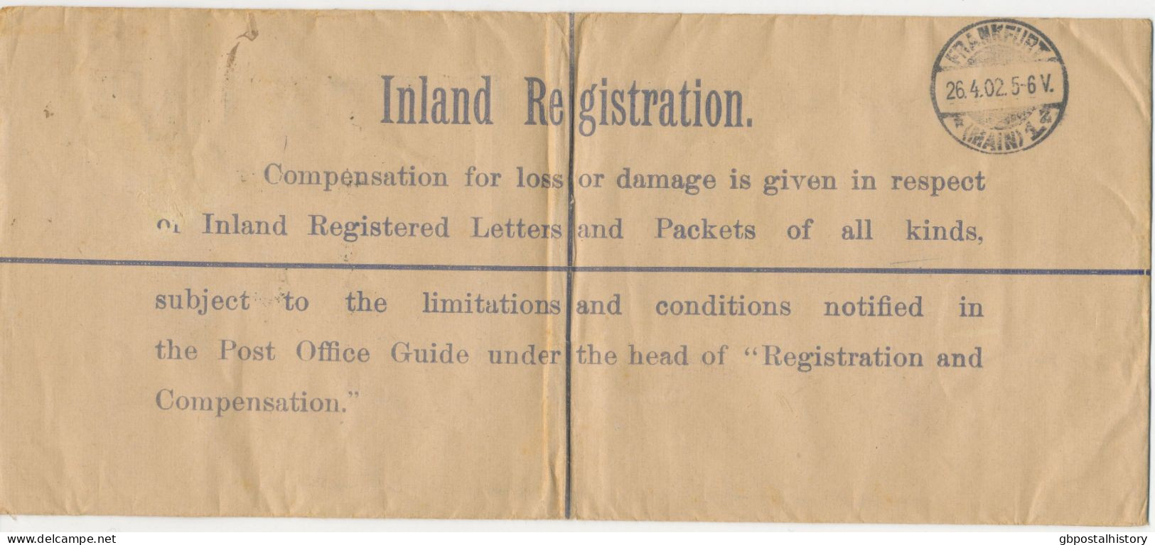 GB 1902, QV 2d Blue Large Postal Stationery Registered Envelope (Huggins & Baker RP23 Size H2) Uprated With EVII 2½d - Lettres & Documents